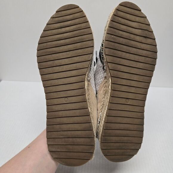 Marc Fisher Janette 4 Silver Leather And Fabric Espadrille Sneakers 9 - Picture 8 of 8